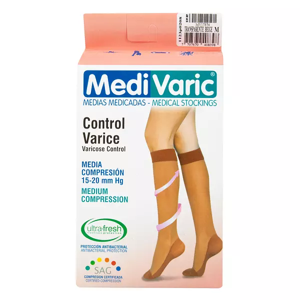 Media Medivaric Rodilla -M- Beige Mediana Compresion Nti