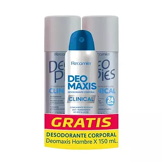2 Desodorante Deo Pies Clinical + Deo Maxis Hombre