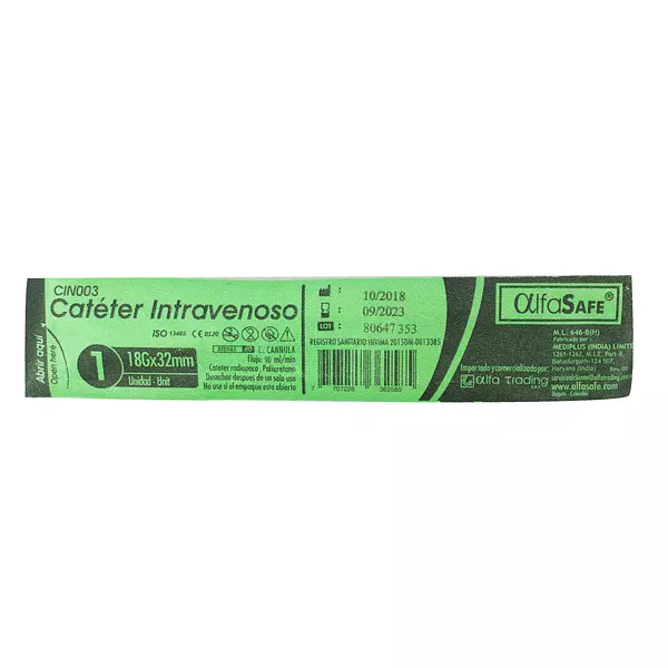 Catéter Alfa Intravenoso 18 Gr X 1 1/4 32 Mm