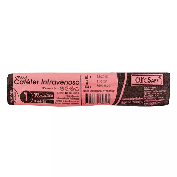 Cateter Alfa Intravenosa 20 Gr X 1 1/4 32 Mm