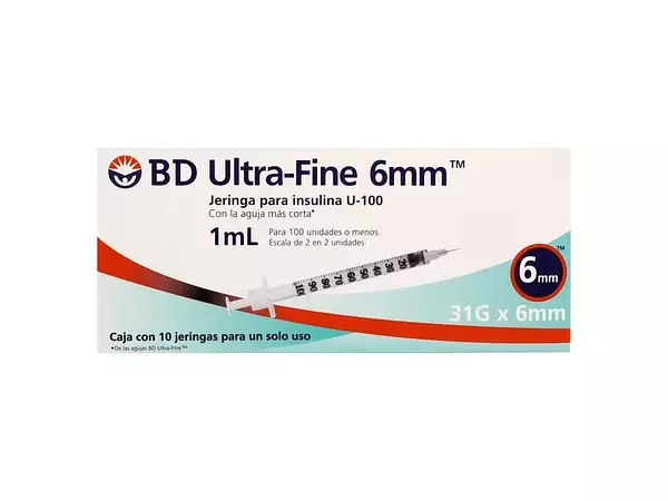 Jeringa Bd Insulina1ml 31 Gr X 6 Mm