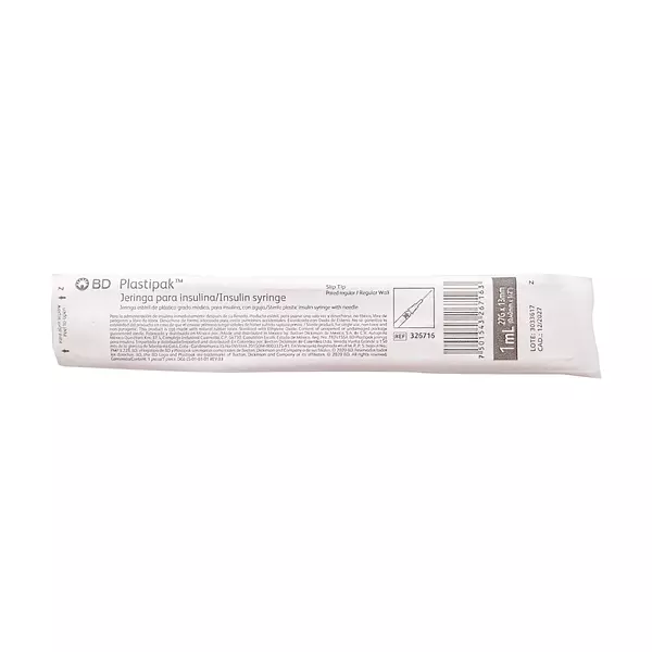 Jeringa Bd Insulina 1 Ml 27 X 1/2 13 Mm