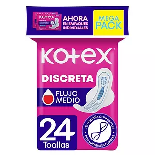 Toalla Femenin Kotex Discreta Mega Pack
