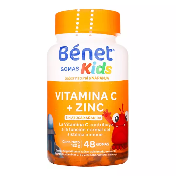 Gomas De Gelatina Benet Kids Vitamina C + Zinc 120 Gr