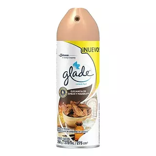 Ambientador Glade Spray Ambar Y Madera 250 Gr
