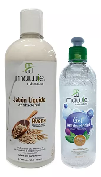 Jabon Liquido Avena 1000 Ml + Gel Antibacterial Mawie 500 Ml