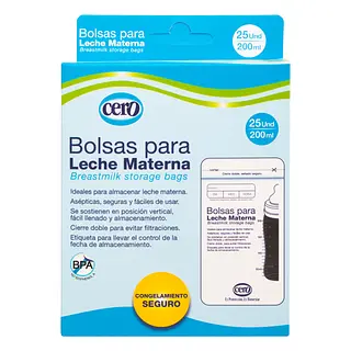 Bolsas Cero Leche Materna