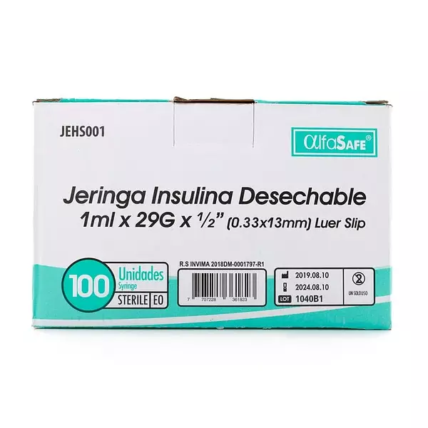 Jeringa Insulina 1 Cc 29 G X 133 Mm