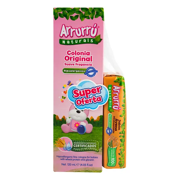 Colonia Arrurru Naturals Rosada 120 + Jabon Avena