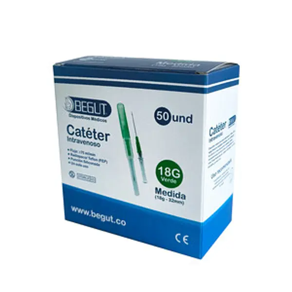 Cateter Intravenoso Begut 18 G Verde