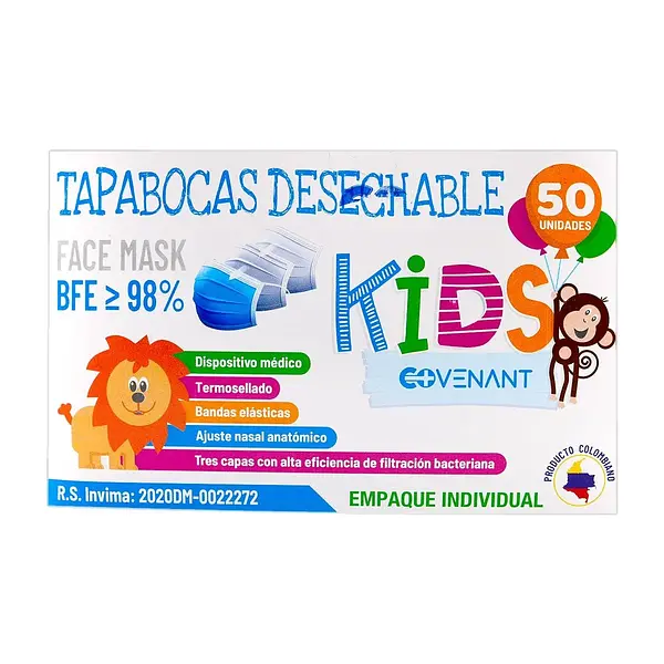 Tapabocas Azul Pediátrico