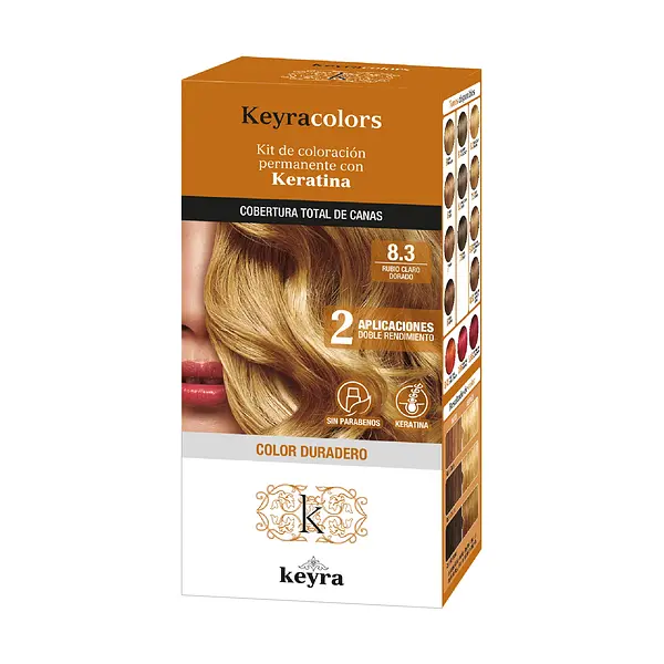 Tinte Keyra Kit 8.3 Rubio Claro Dorado