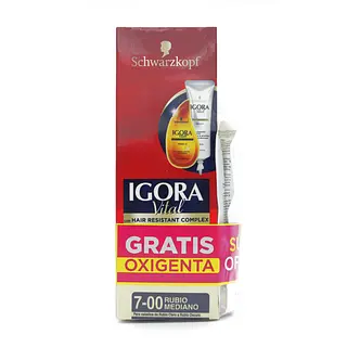 Tinte Igora Vita Tubo 7-00 Rubio Medio + 2 Oxigenta