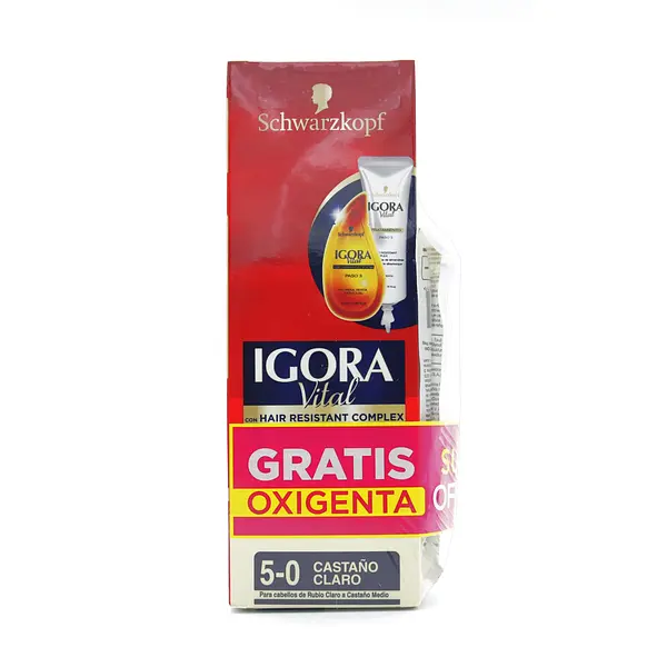 Tinte Igora Vita Tubo 5-0 Castaño Claro + 2 Oxigenta