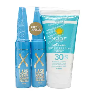 2 Pestañina Lash Maker + Protector Solar Nude