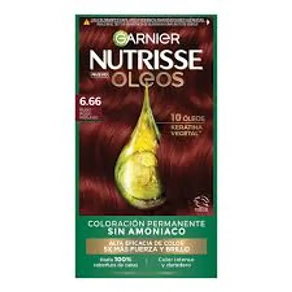 Tinte Gariner Nutrisse Oleos 6.66 Rubio Rojizo Profundo