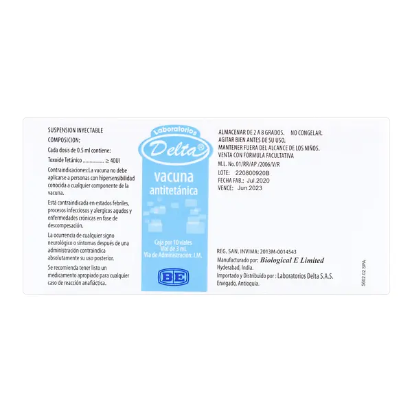 Vacuna Antitetánica Toxoide