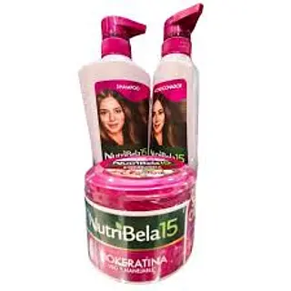 Kit Nutribela Biokeratina Champu + Acondicionador + Tratamiento