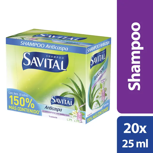 Champu Savital Anticaspa Extracto Te Verde Y Seda