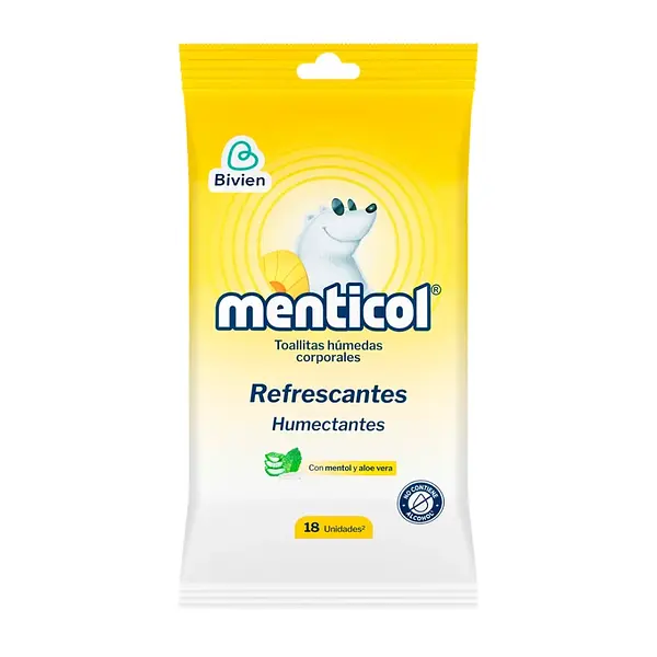 Toallas Humedas Menticol Corporal Refrescantes