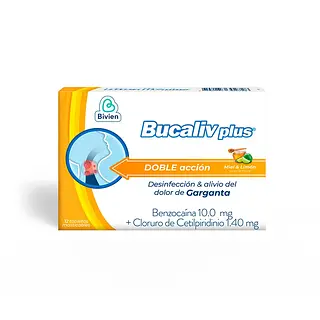 Bucaliv Plus Tabletas Doble Acción Miel/Limón