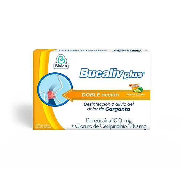 Bucaliv Plus Tabletas Doble Acción Miel/Limón
