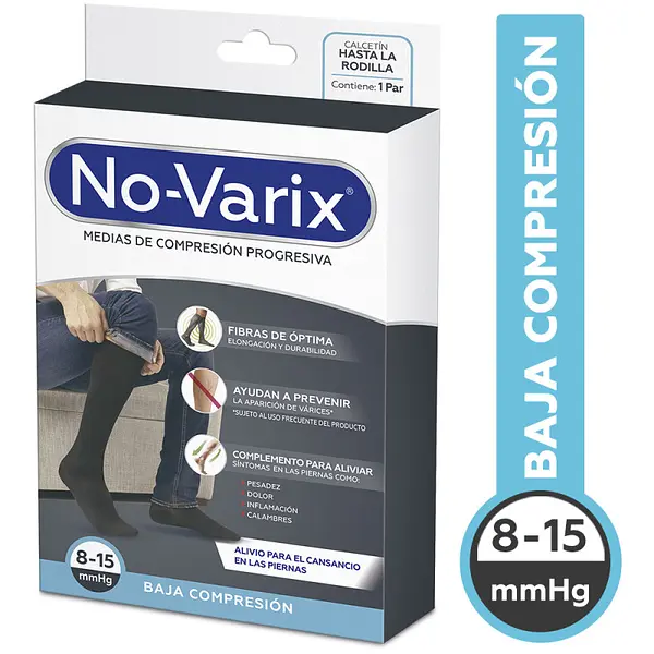 Calcetín No-Varix Hombre 8-15 Mmhg Negro