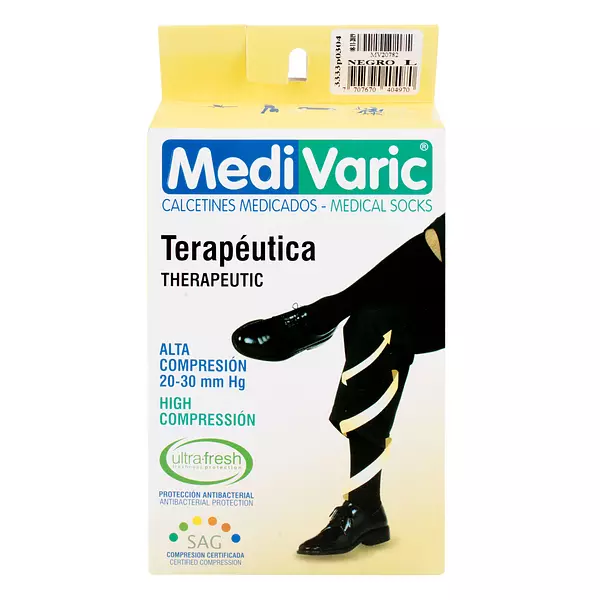 Calcetin Medivaric Hombre Negro Alta