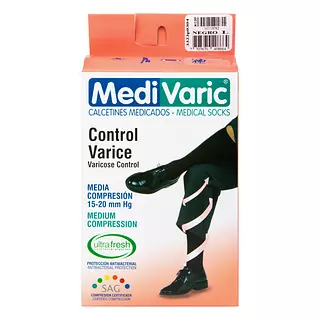 Calcetin Medivaric Hombre Negro Mediana