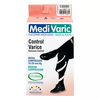 Calcetin Medivaric Hombre Negro Mediana