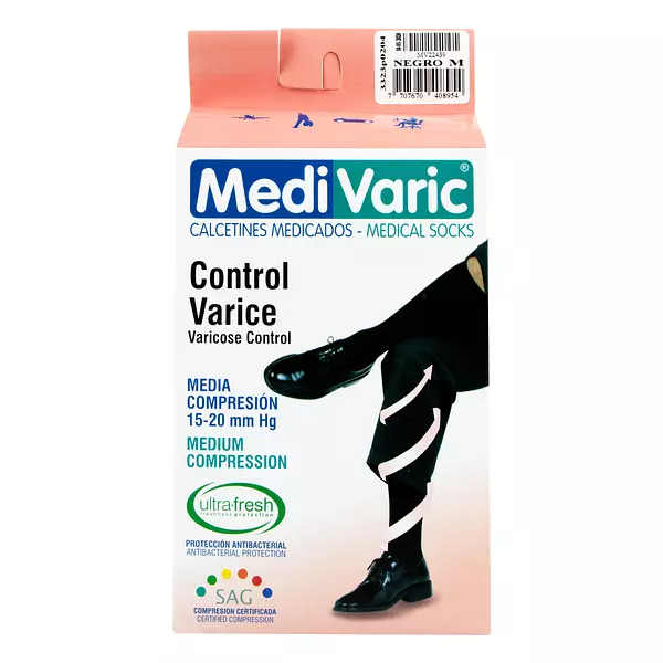 Calcetin Medivaric Hombre Negro Mediana