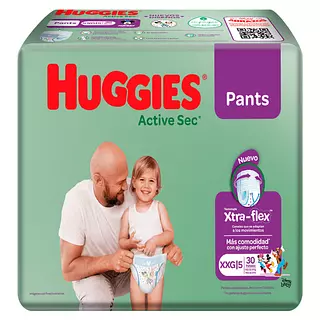 Pañales Huggies Active Sec Etapa 5 Xxg