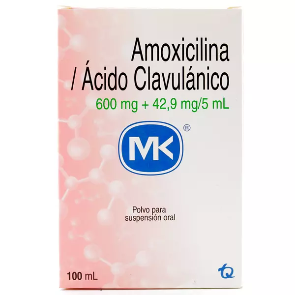 Amoxicilina/Acido Clavulanico 600 Mg + 42.9 Mg/5 Ml