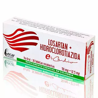 Losartan + Hidroclorotiazida 50 Mg/12.5 Mg