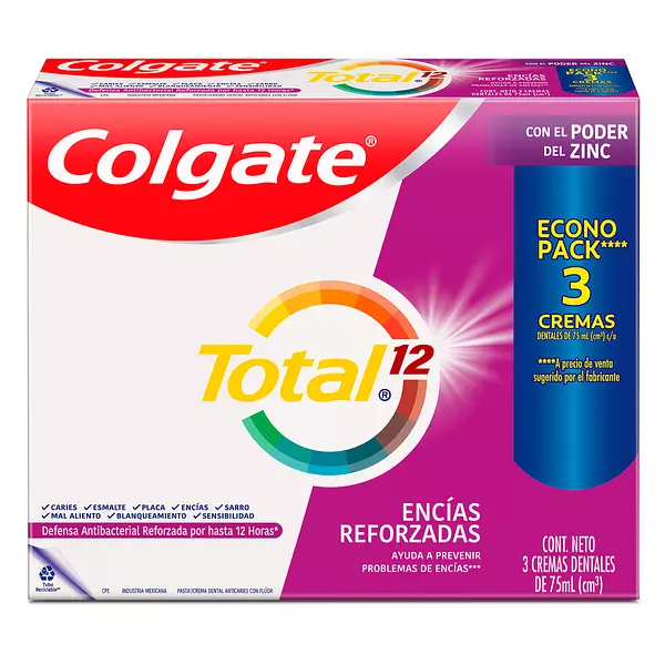 3 Crema Colgate Total 12 Encías Reforzadas