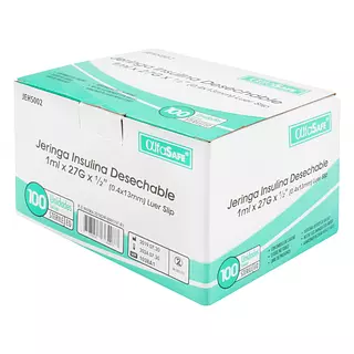 Jeringa Insulina Alfa 1 Ml 27 Gr X 1/2 (13mm)